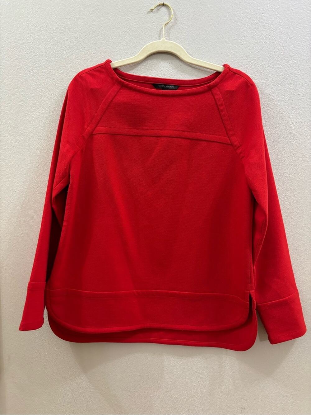 Banana Republic Red Boatneck Pullover Sweatshirt
